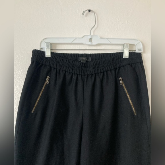 J. Crew Wool Blend Jogger Pants Black Easy Pull On Workwear Classic Size 6 TALL - Picture 2 of 11